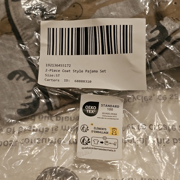Simple Joys by Carter's - Moose Print 2-Piece PJ Set - Size 5T, New in Bag! - Picture 11 of 11